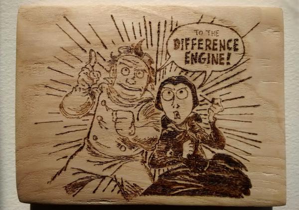 Reproduction of a scene from 'The Thrilling Adventures of Lovelace and Babbage'