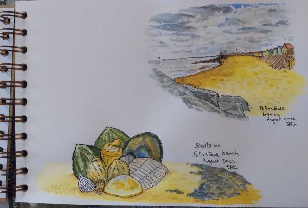 Pen and watercolour, Felixstowe
