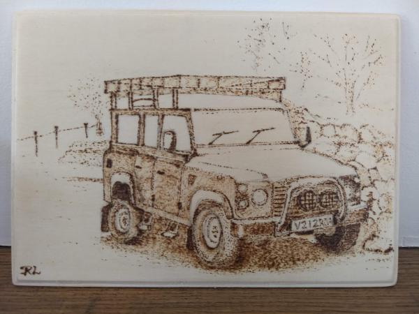 Landrover in winter (from a photo)